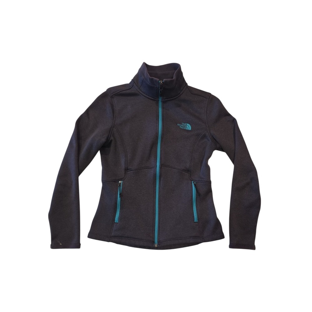 The North Face Women's Small Full Zip Fleece Jacket Dark Gray Green Outdoor